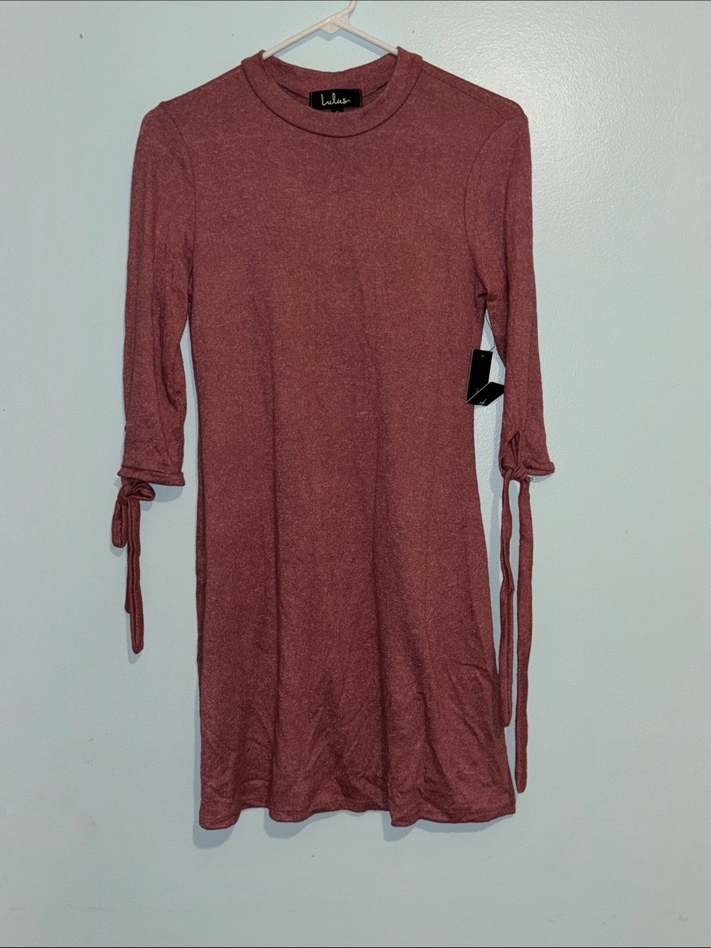 Lulu's Dusty Rose Tie-Sleeve Mini Dress